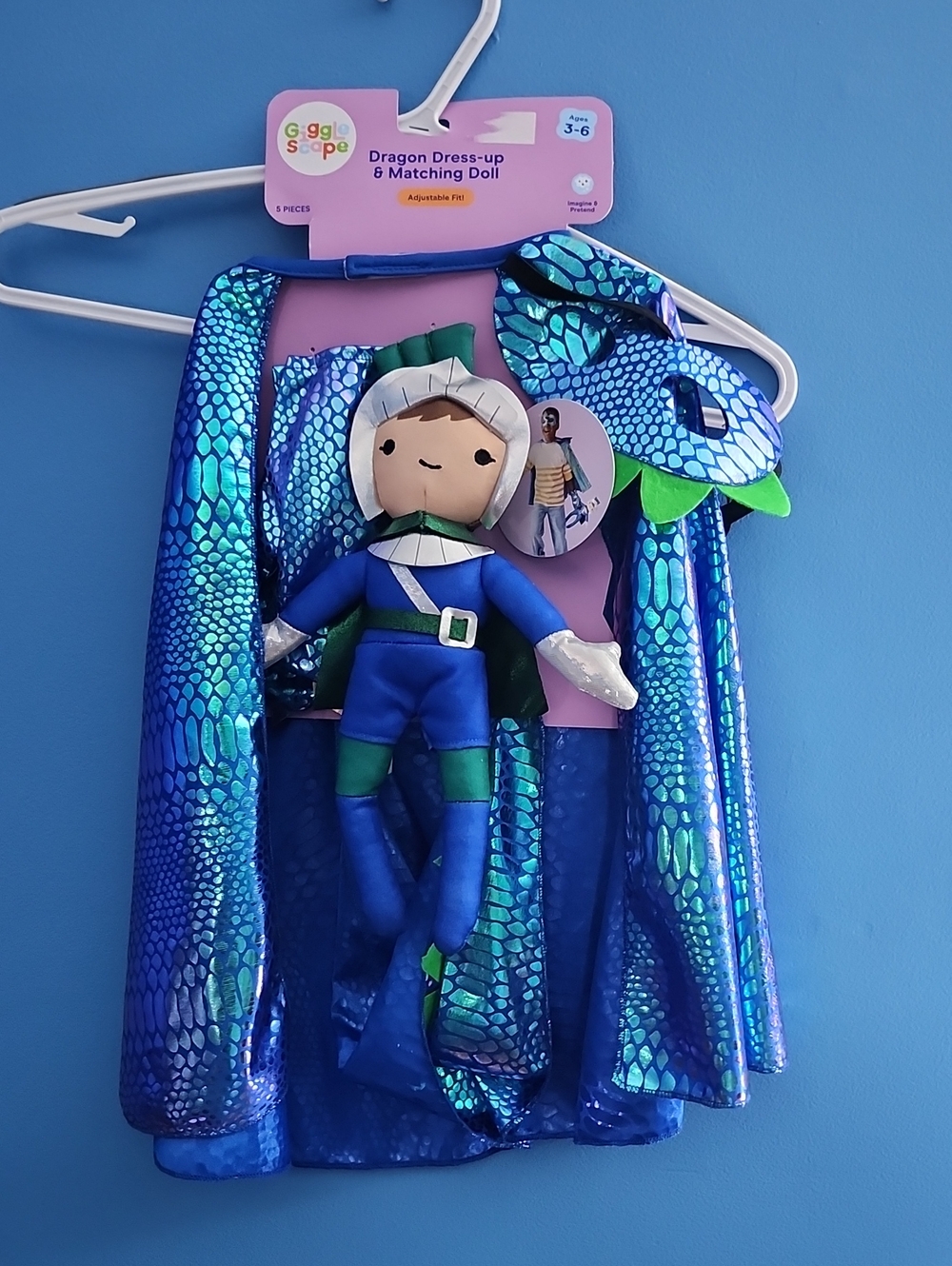 Blue Dragon Dress-Up with Matching Plush Doll